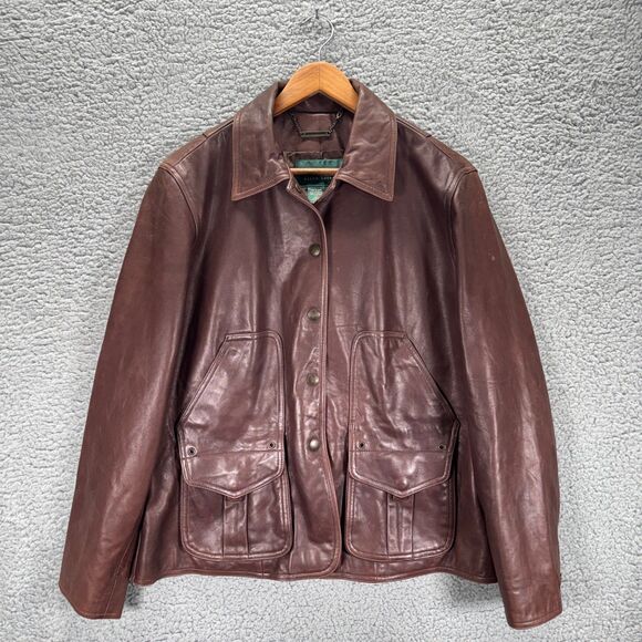 Lauren Ralph Lauren Jackets & Blazers - Lauren Ralph Lauren Brown Leather Jacket Women's Size 2X